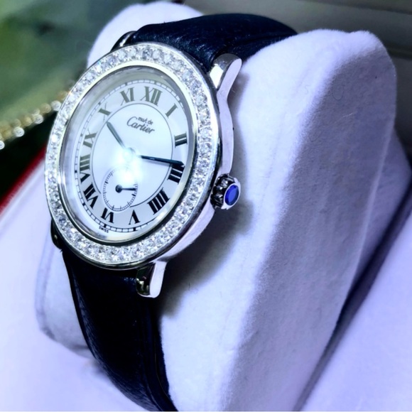 CARTIER RONDE Quartz 32mm Silver 1.33TCW DIAMOND Watch main image 5